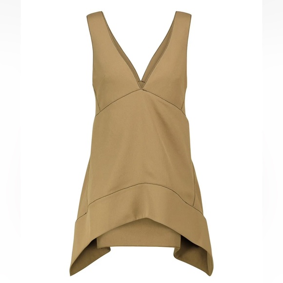 Proenza Schouler Sleeveless Top Asymmetrical Khaki Color Size 4